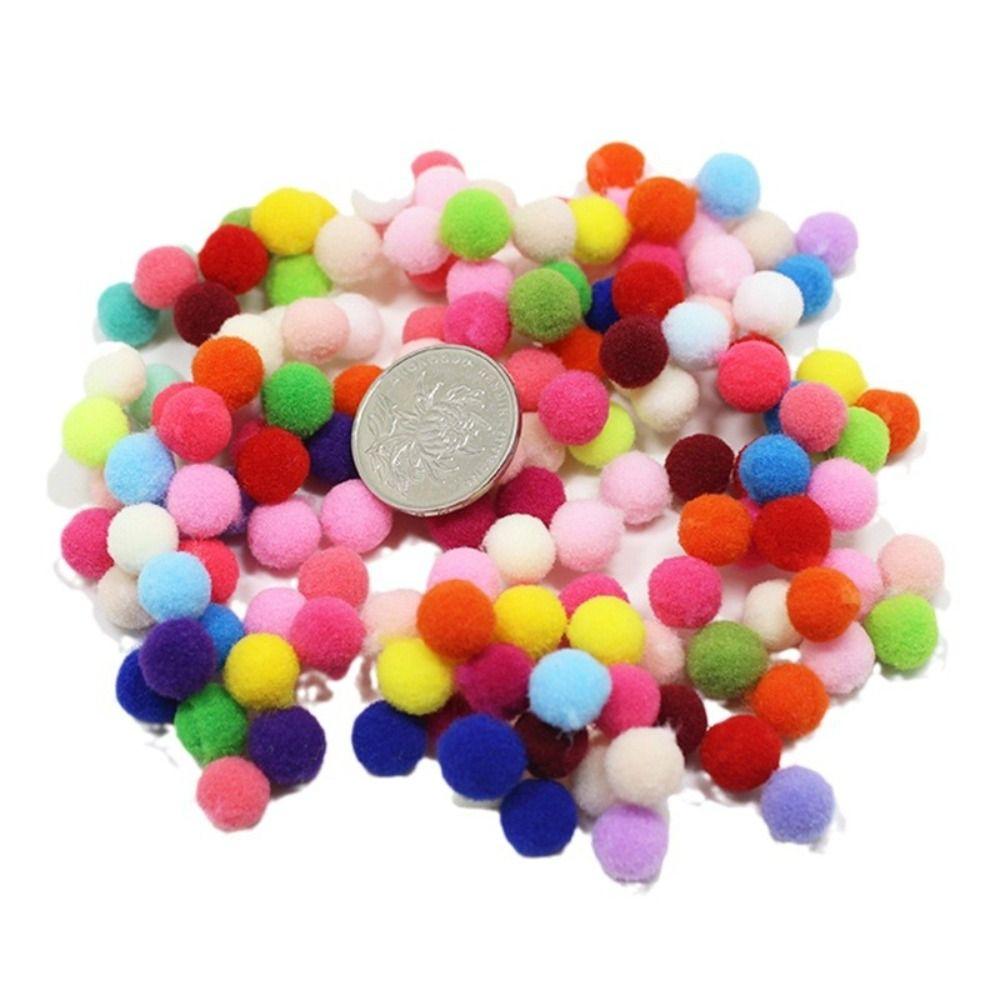 100 Pcs Chrismas Colors Pompom Fur Balls Candy Colors DIY Plush Ball Christmas Decor