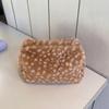 Polka Dot Lining Spotted Deer Pattern Makeup Bag Plush Toiletry Storage Bag Makeup Organizer  Women