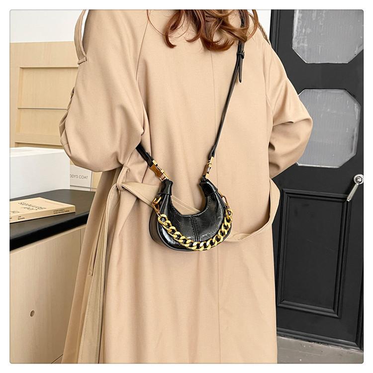 Новая мини-сумка в форме полумесяца на осень и зиму, ретро-масляный шарм!