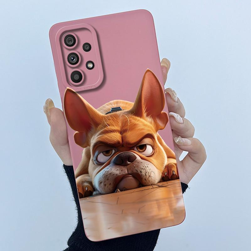 Shockproof Matte Case For Samsung Galaxy A32 A52 A52S A72 M52 5G Lovely Cartoon Liquid Silicone Camera Protective Bumper Cover