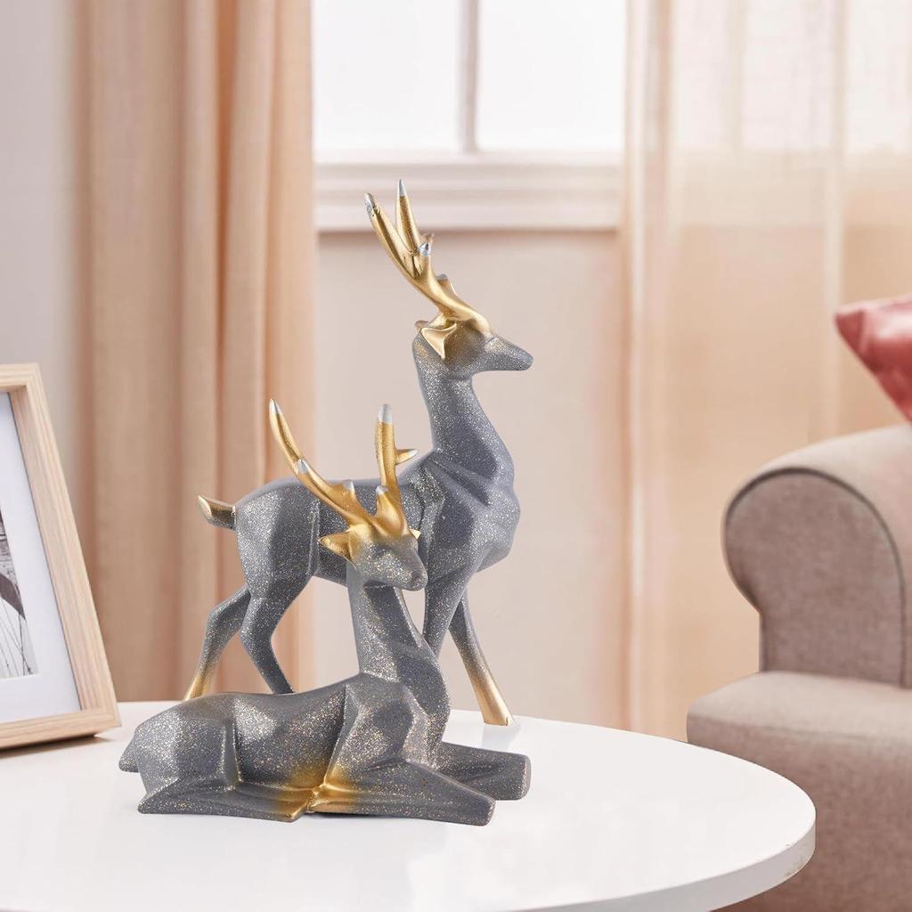 Deer Statues for Home Decor, Decorative Animal Figurines Sculptures, Living Room, Bedroom, Kitchen, Dining Room, Showpiece