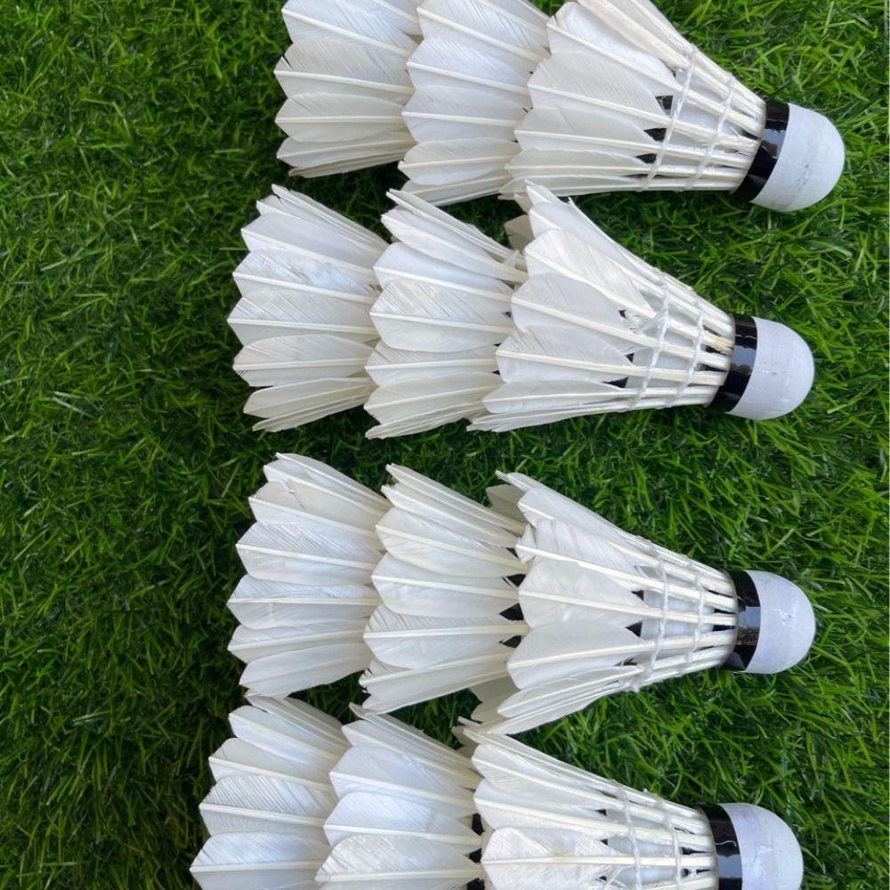 12 шт./лот тренировочный мяч для бадминтона, волан с утиным пером, тренировочный мяч для начинающих