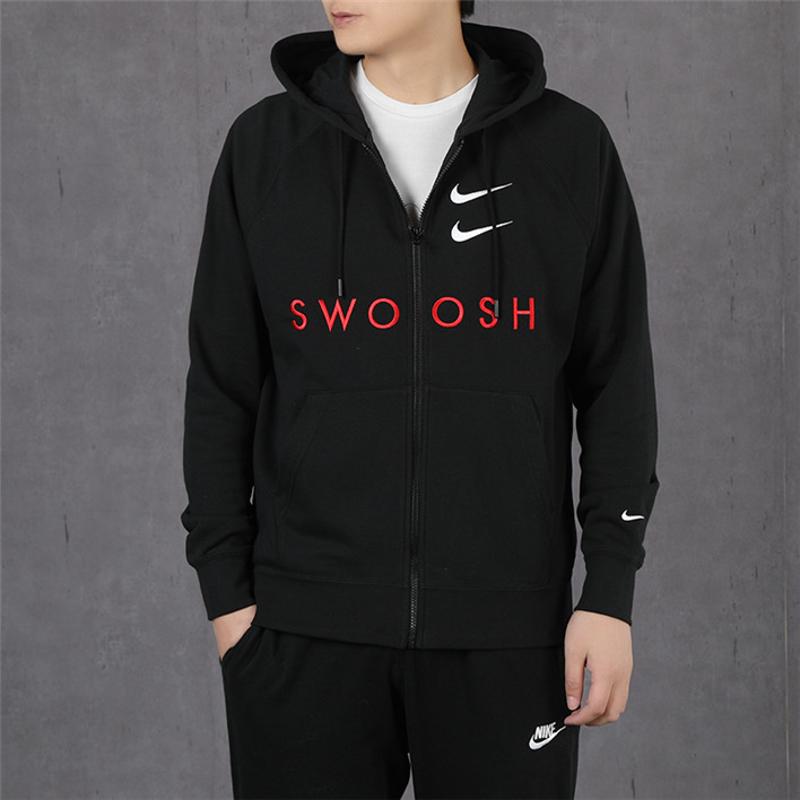 Nike Спортивная толстовка с капюшоном на молнии Nike Swoosh Черная CT7363-010