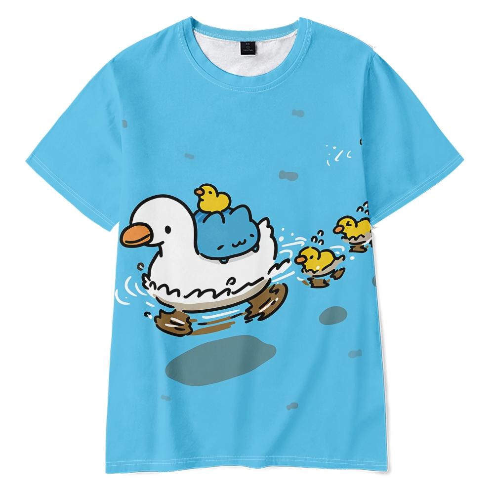 Bugcat Capoo Cartoon Women Men's T-shirts Anime Printed O-Neck Oversized Short Sleeves Fashion Mens Clothing Streetwear
