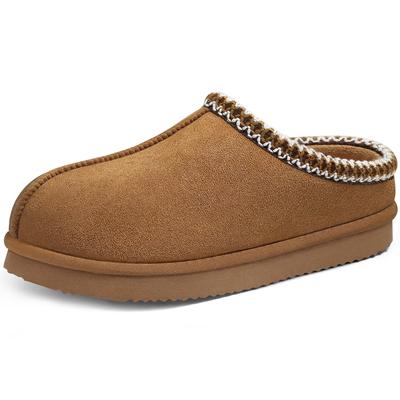 Модные женские клоги Kidmi из натуральной замши, комнатные/уличные, пушистые тапочки слипоны с эффектом памяти, меховая обувь, зимние теплые домашние тапочки