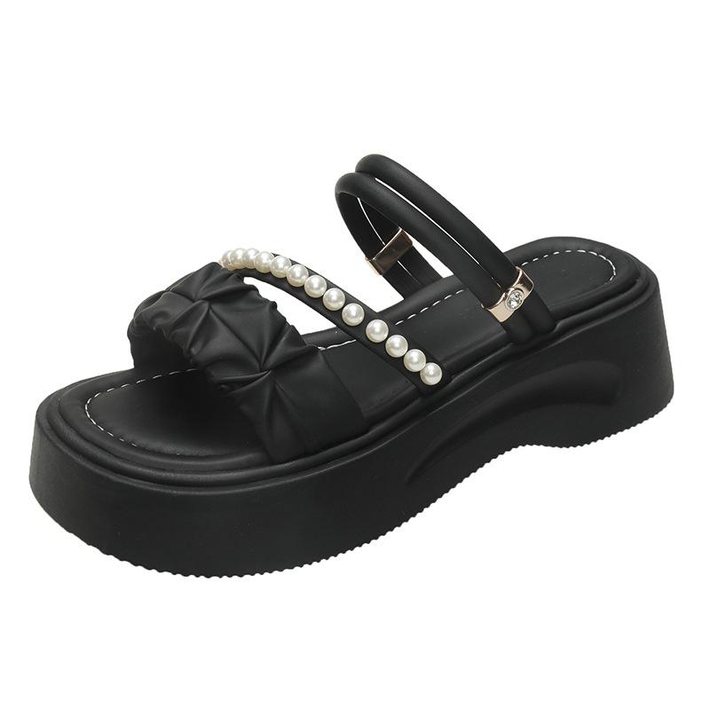 Фея с юбкой, две носки, сандалии, тапочки, женские, летние, уличные, с толстой подошвой, увеличивающие рост, пляжные сандалии, модная женская летняя дышащая обувь