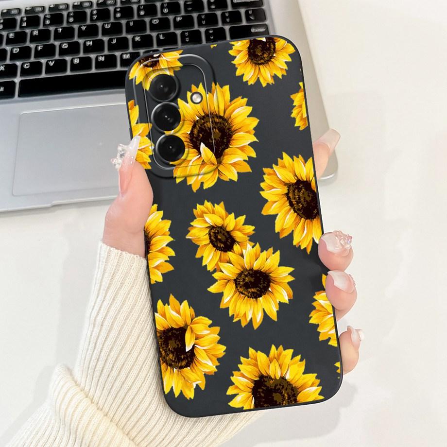 Чехол для телефона Samsung Galaxy A56 A36 A26 5G, мягкий матовый чехол из жидкого силикона, задняя крышка, рисунок 'Любовь Сердце', 'Цветочный Девичий', Fundas