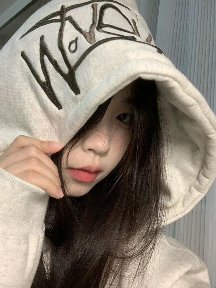 Женские толстовки из плотного вышитого бархата — плотная, модная уличная одежда для весны, осени и зимы. Свободный крой для пар.