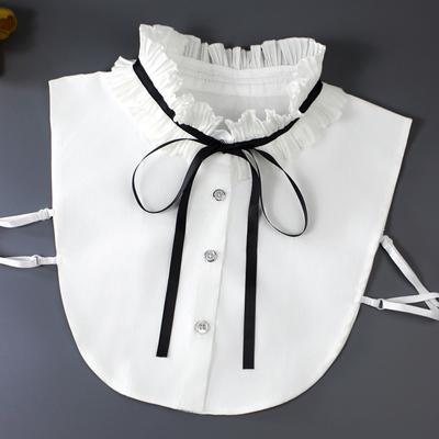 1 Renaissance Women's Accordion Lace Pleated Stand-up Collar Bow Tie Shirt False Collar Accessory for Spring, Summer, Autumn, an
