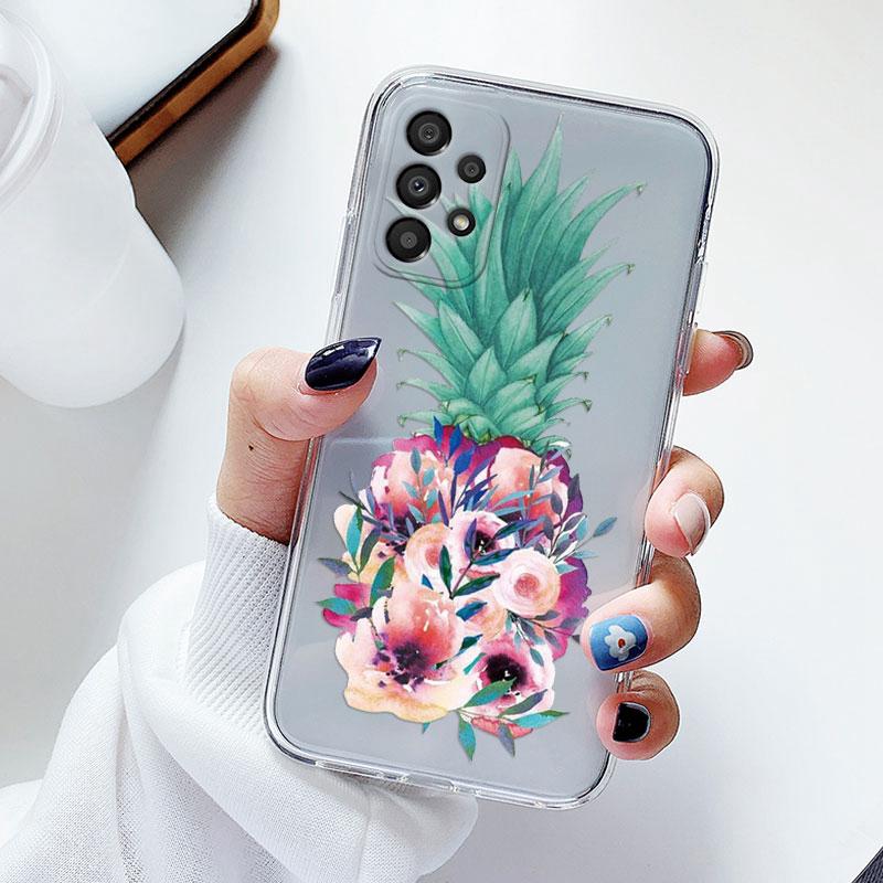 Чехол для телефона Samsung A53 5G A33 Цветочный силиконовый чехол для Samsung Galaxy A73 Fundas Coque Прозрачный мягкий Capas Цветочный ТПУ