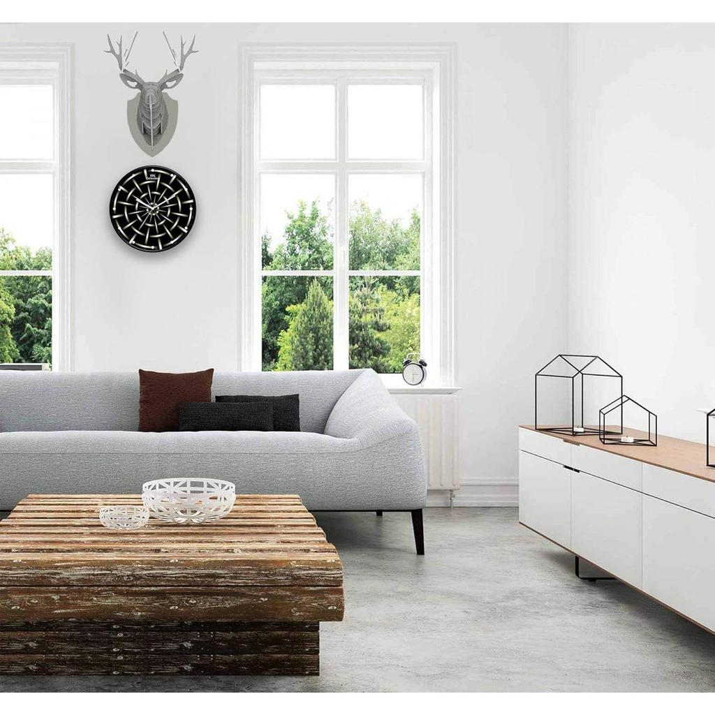 12-дюймовые дизайнерские пластиковые аналоговые круглые настенные часы для дома, кухни, гостиной, спальни, офиса (30 см х 30 см х 6 см)