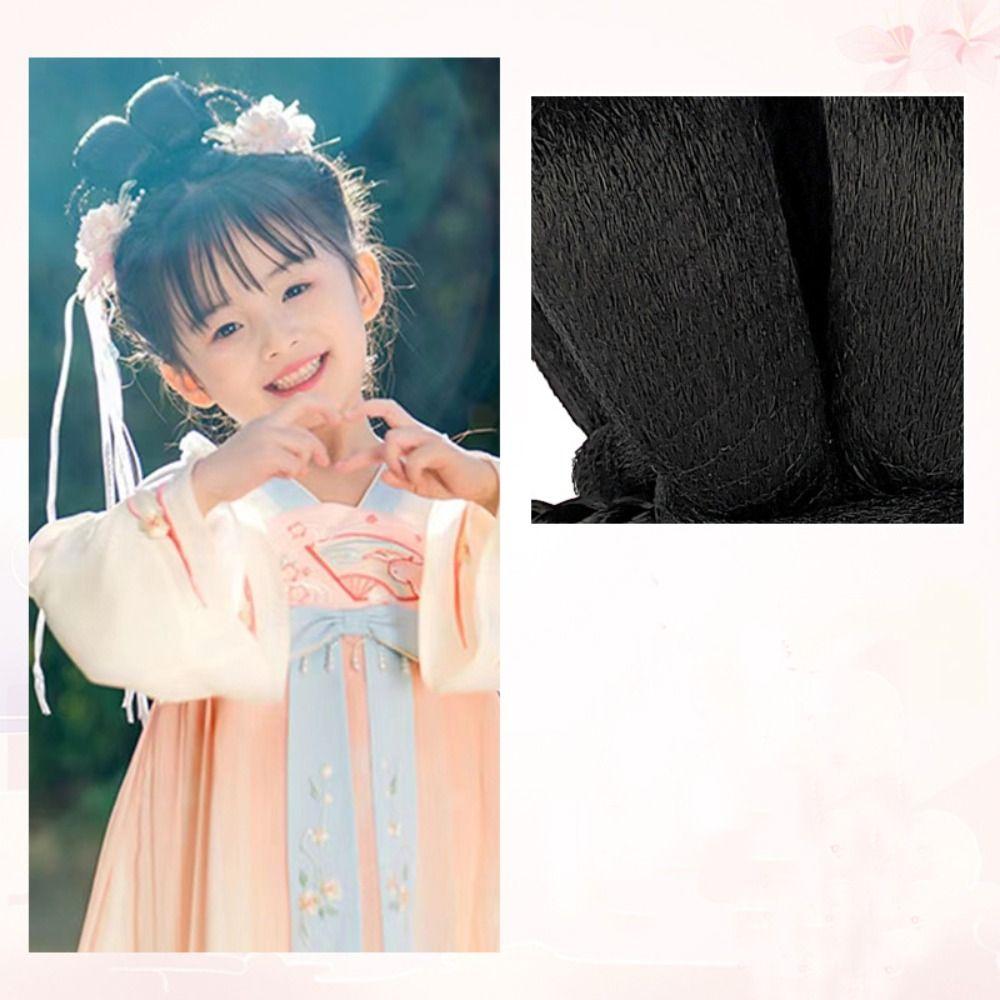 Детский парик-шиньон для прически Ханфу для девочек, парик для косплея Ханфу, прическа в китайском стиле, принцесса, головной убор