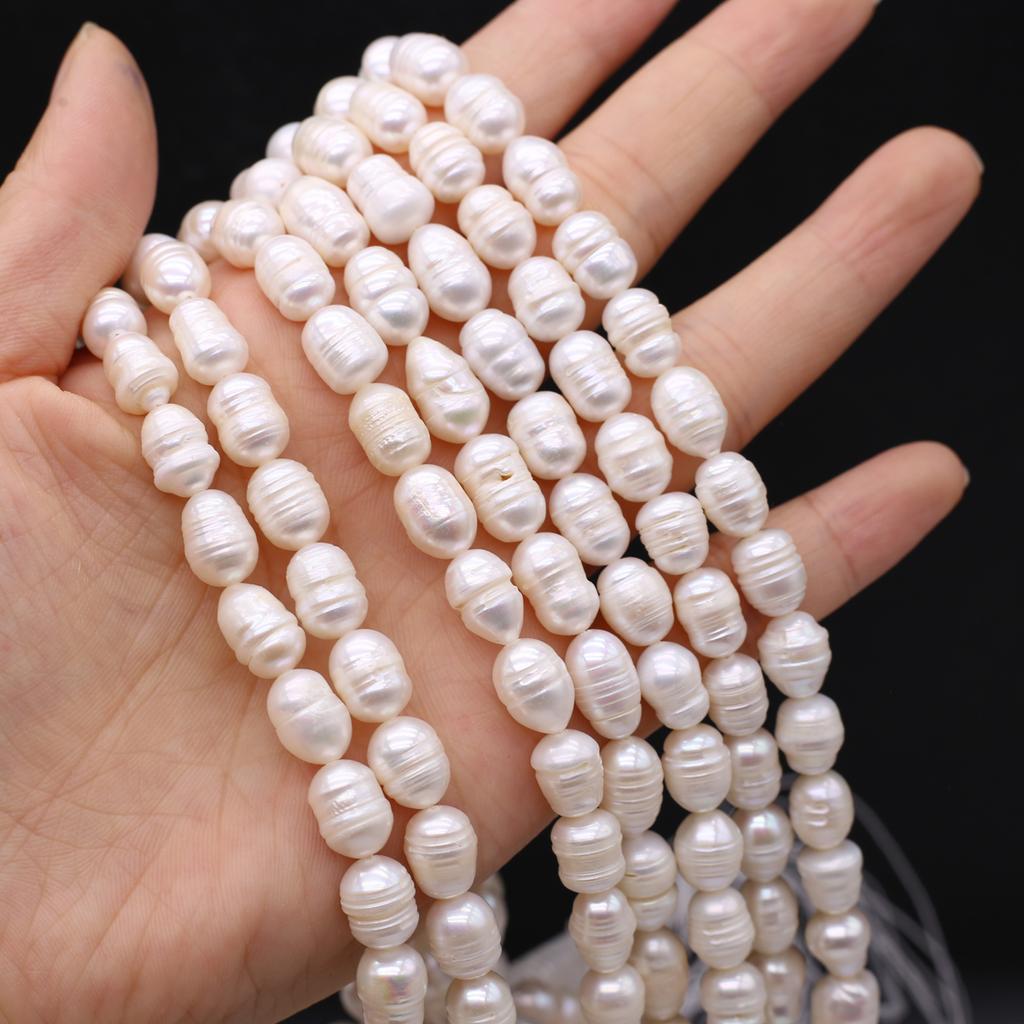 1 нить элегантные бусины из натурального жемчуга белые, уникальные роскошные бусины-разделители в форме риса для самостоятельного изготовления женского ожерелья, браслета на щиколотку, аксессуаров 36 см