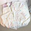 Fashion Simple Star Polka Dot Cloud Cotton Pajamas Women'S Long-Sleeved Trousers Autumn Loungewear Set Real Shot