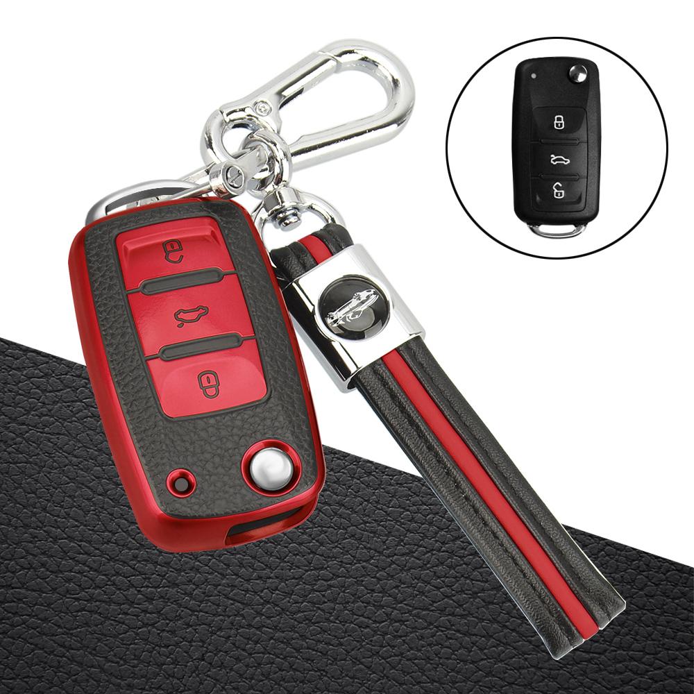 Чехол для ключей с 3 кнопками для автомобиля, против царапин, для VW Volkswagen Bora Lavida plus Sagitar Lamando Jetta Passat Polo Tiguan Gran Lavida, силикон из ТПУ