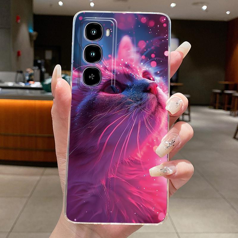 Чехол для телефона Itel City 100 / Itel C671L, прозрачный, мягкий, из ТПУ-силикона, задняя крышка, эстетичный, модный, милый, с рисунком кота, астронавта
