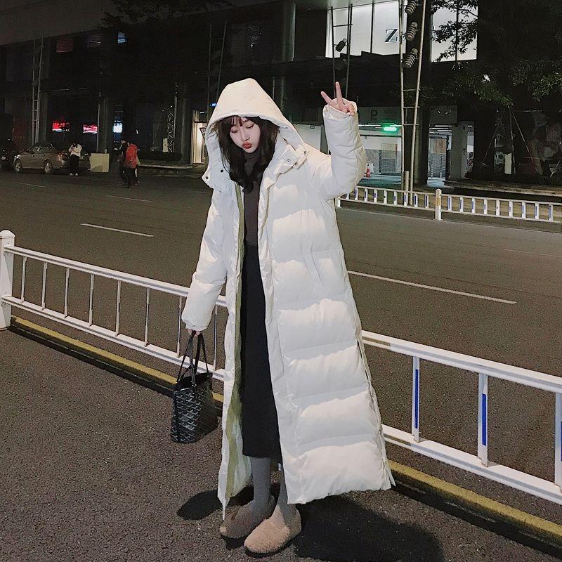 Супер длинное до щиколотки выше колена вниз хлопковое пальто женское Dongxin свободное утолщенное пальто-пуховик хлопковое пальто