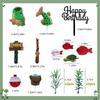 16 Pieces Fishing Cake Topper Birthday Decoration with Sea Bass DIY Decorations for Retirement
