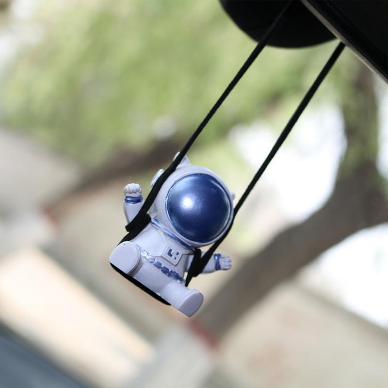 Зеркало заднего вида подвеска качающаяся смоляная подвеска астронавт зеркало заднего вида украшения для автомобиля школьная сумка брелки рюкзак