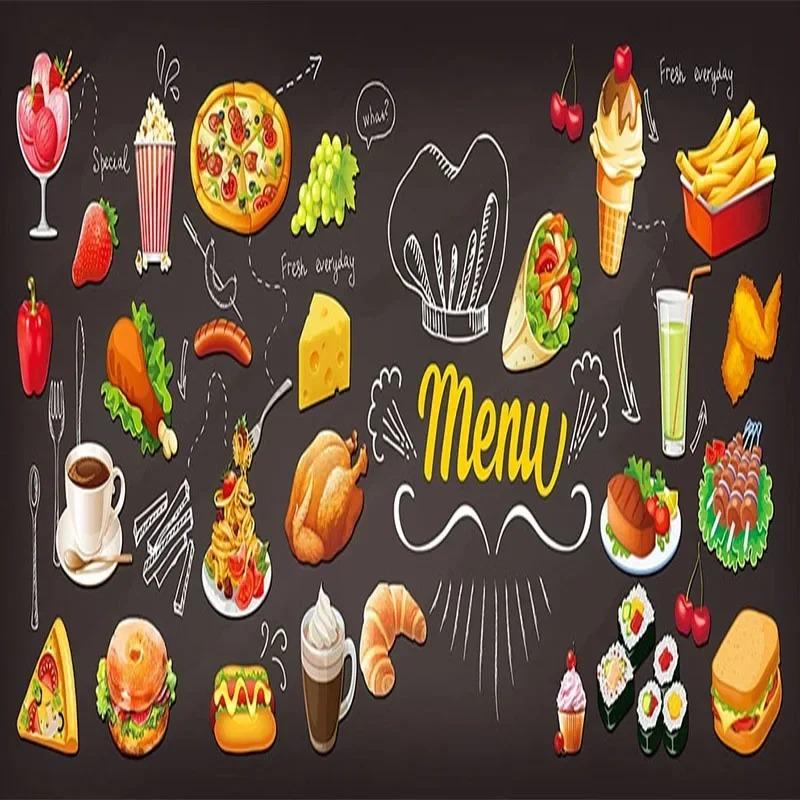 3d обои, расписанные вручную, еда, фреска, западный ресторан, ресторан быстрого питания, фон, настенное украшение, 3d фрески