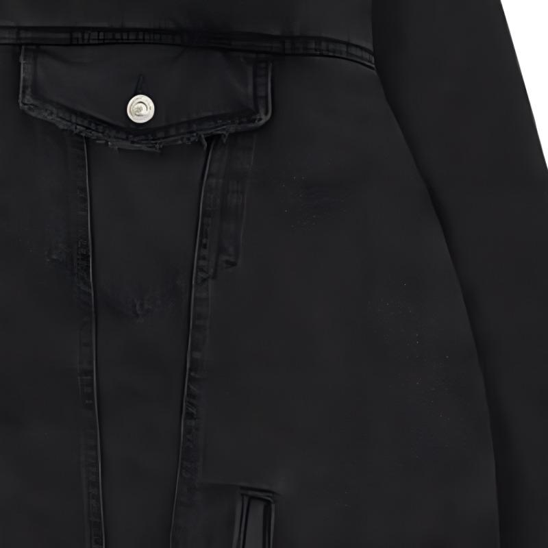 Balenciaga Джинсовая куртка Свободный крой Мужская Черная 681689TIWA21440