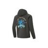 Li Ning Badfive Letter Print Hooded Cardigan Sports Sweatshirt Men Sweatshirt Dark-Gray AWDU095-3