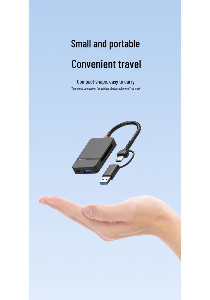 Совместимый с Apple 8-в-1 USB 3.0 Двухголовочный Type-C Картридер и Док-станция