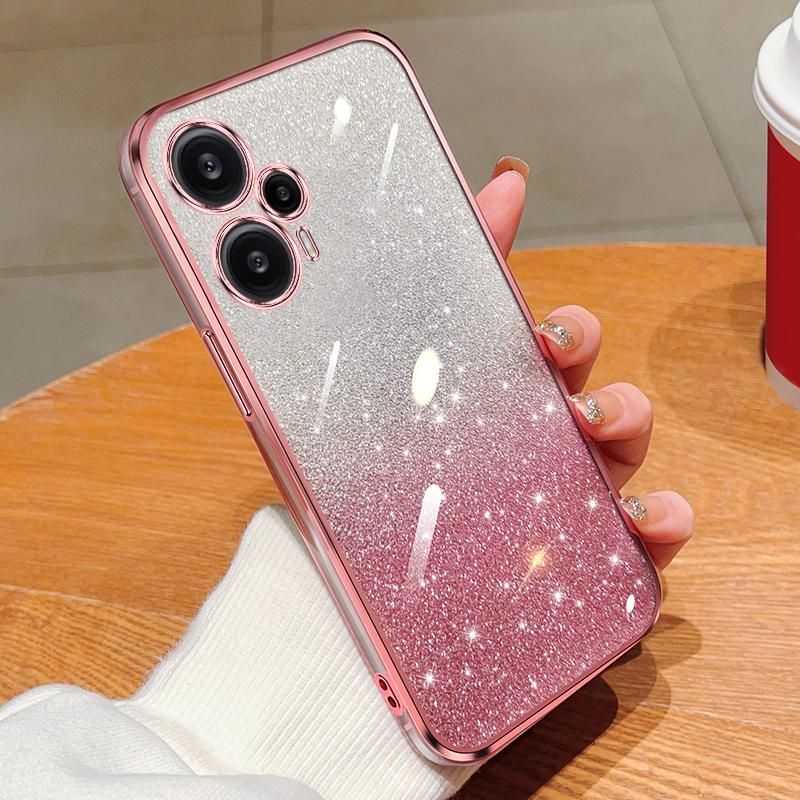 KEYSION Роскошный чехол-бампер с блестками для Xiaomi POCO F5, прозрачный, мягкий ТПУ, противоударная задняя крышка для POCO F5 Pro