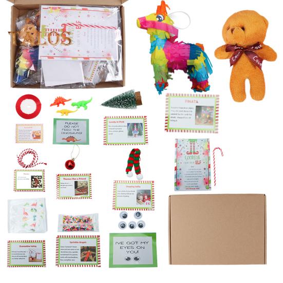 Рождественский комплект эльфа 2024 года 12/24 дня рождественских развлечений для эльфа реквизит обратный отсчет Рождества подарочная коробка для детей и семьи