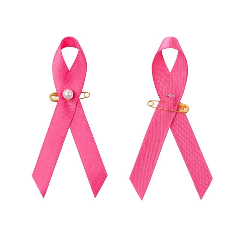 Набор из 200 брошей-булавок с лентами, красивые дизайны, розовая лента, эмалевая булавка, значки для информирования о здоровье и осведомленности о раке молочной железы
