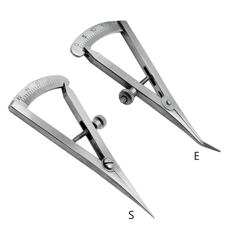 Стоматологический штангенциркуль Кастровиехо с одинарной двойной шкалой от 0 до 20 мм 3,25" Хирургические инструменты Прямой/Изогнутый Стоматологическое оборудование