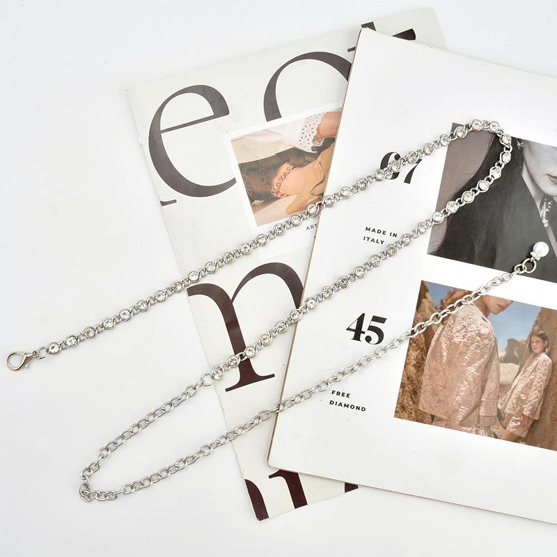 New Metal Waist-hugging Ladies Decorative Waist Chain High-end Rhinestone Inlaid Versatile Dress Accessories Body Chain