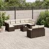 VidaXL Garden Lounge Set with Cushions 10 Pcs, Patio Sofas, Furniture Set, Outdoor Terrace Furniture, Brown 3219423