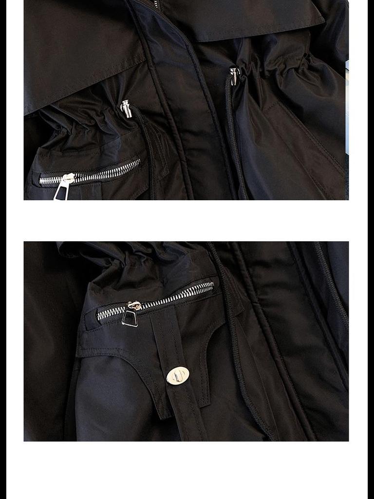 Женская парка 2024 года со съемной меховой отделкой: Утягивающая хлопковая куртка, плюс бархат, толстое зимнее пальто