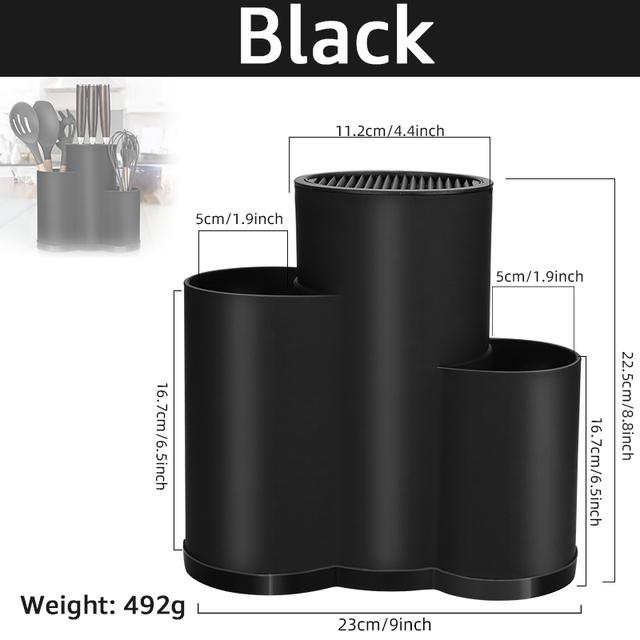 Knife Holder Multi-Function Utensil Stand Knife Block PP Flatware Drainer Storage Box Spoon Fork Kitchen Organizer Rack