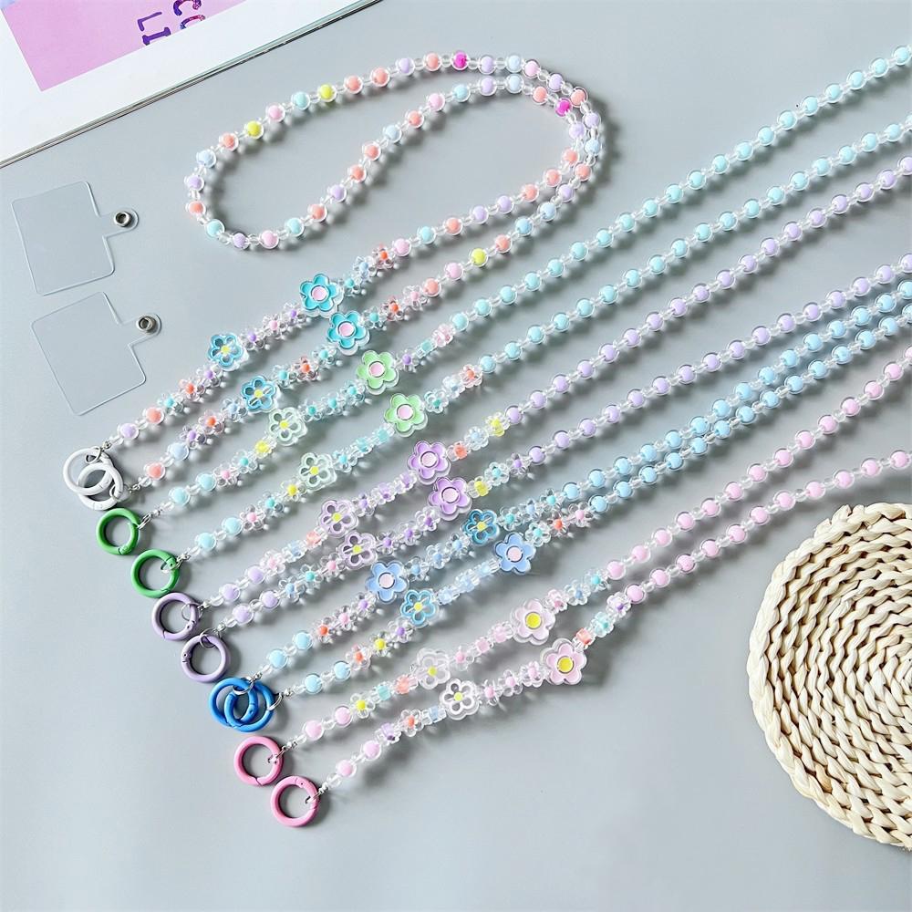 1.2-meter Mobile Phone Lanyard Long Crossbody Can Carry Small Flower Bead Pendant Phone Case Bag Universal 1
