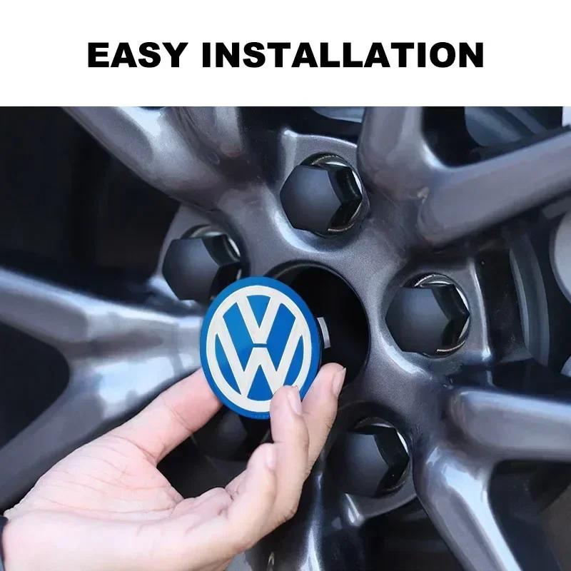 B6 VW For Volkswagen 4Pcs 56/60MM Car Wheel Center Hub Caps Logo Cover Accessories For Volkswagen Santana GTI Rline Polo Golf Pa