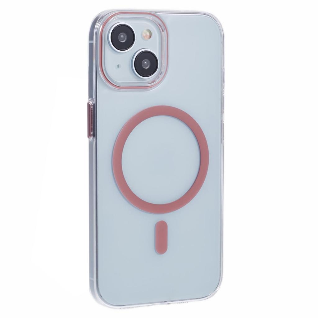 For iPhone 13 Magnetic Phone Case Thickened Hard PC Cover with Metal Buttons
