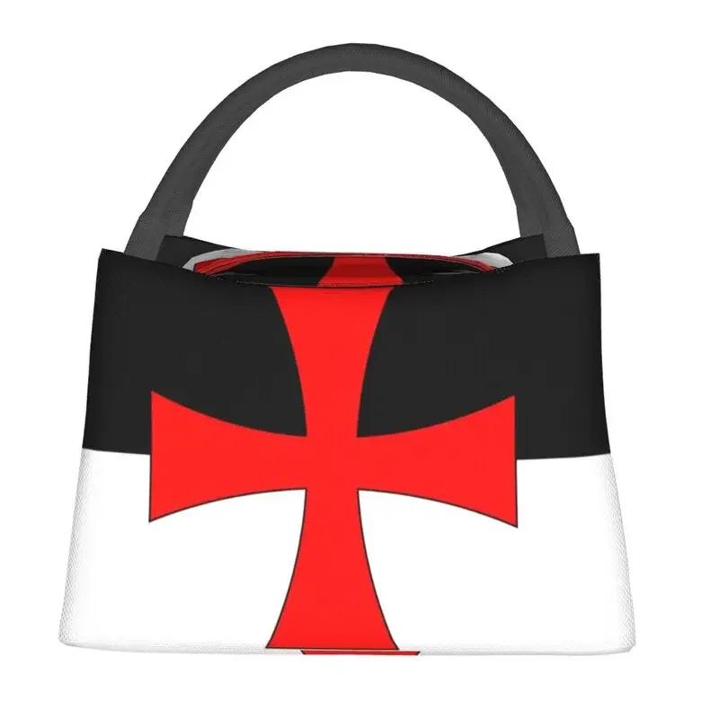 Портативный ланч-бокс с флагом тамплиеров, термохолодильник для еды, изолированный ланч-бокс для офиса, контейнер для пикника