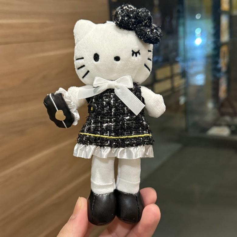 Long Leg Hello Kitty Plush Pendant With Dress And Bow Decoration For Kids School Bag Decor