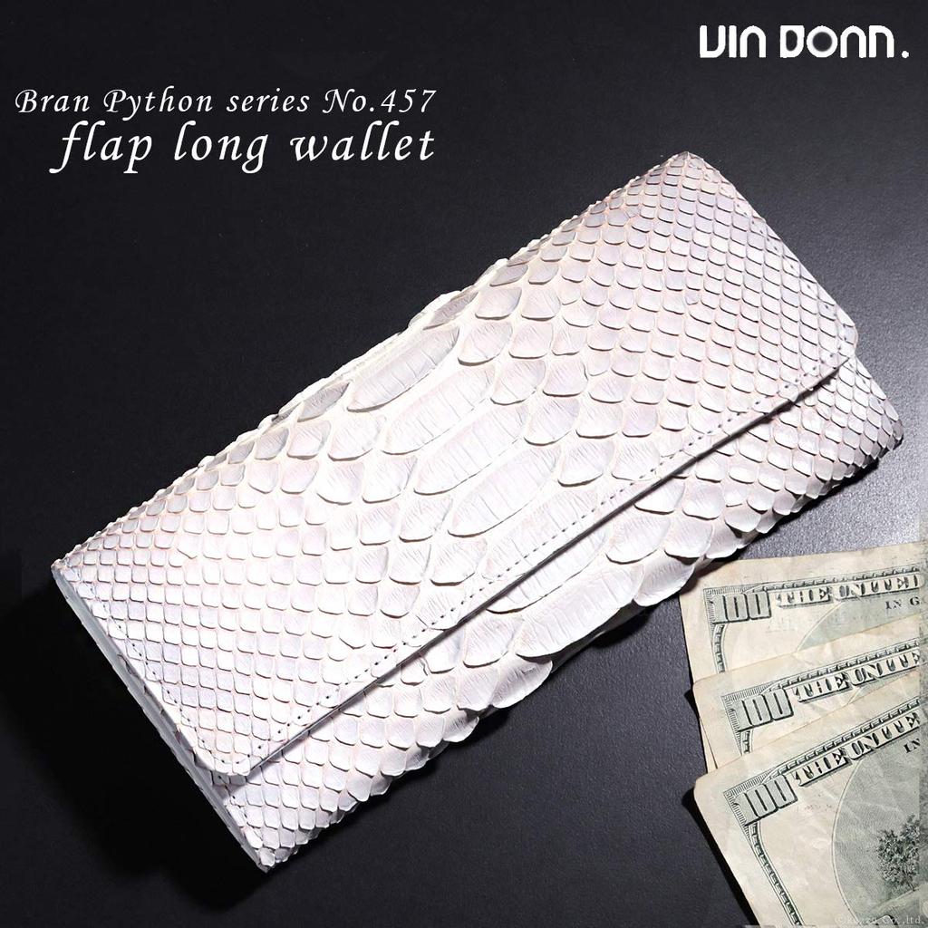 VIA DOAN Long Wallet Snakeskin Python Flap Garcon Wallet Made In Japan [Via DOAN] Women's [No.457] (Ivory)