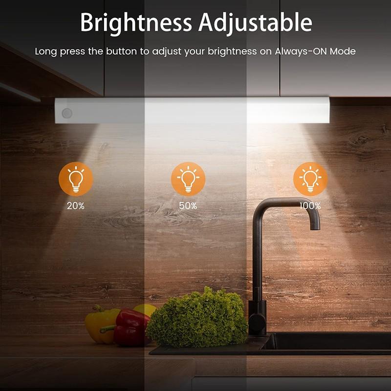 Светодиодный светильник с датчиком движения для шкафа, перезаряжаемый через USB светодиодный ночник, светильник для лестницы, шкафа, проход для комнаты, освещение шкафа