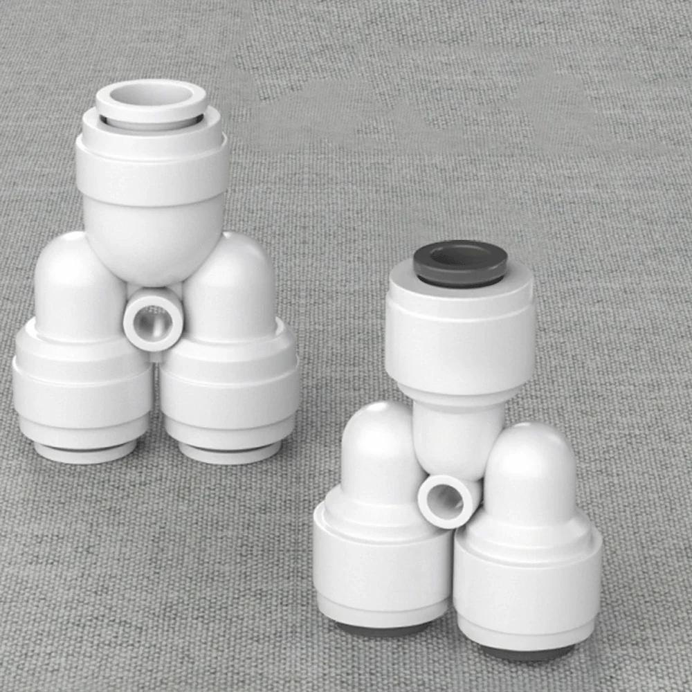 Тройник редукционный 3/8" 1/4" на 3 выхода, пищевой POM, быстроразъемный соединитель для аквариума, системы фильтрации воды RO, системы обратного осмоса