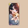 Чехол для мобильного телефона OPPO Reno 14 13 12 11 10 9 8 7 6 5 F T Pro 5G с матовым TPU, с рисунком девочки и щенка, цветной