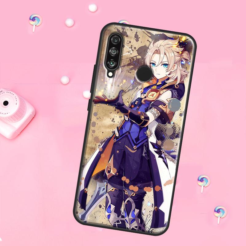 Чехол Genshin Impact Albedo для Huawei Nova 12s 12i 8i 11i 9 10 SE Y60 Y70 Y90 Y72 Y73 Y61 Y91 P60 Pro P30 P40 Lite