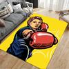 Retro Boxing Woman Design Carpet suitable as a non-slip mat for the living room or bedroom sofa