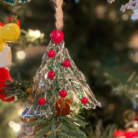Стеклянное Рождественское украшение Красное Зеленое Серебристое Венок/Дерево Подвесное украшение для Праздничного Домашнего Вечернего Декора