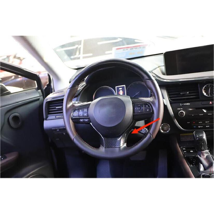 Car Steering Wheel U Type Cover Trim Fit For Lexus RX 2016-20 Black Carbon Fiber