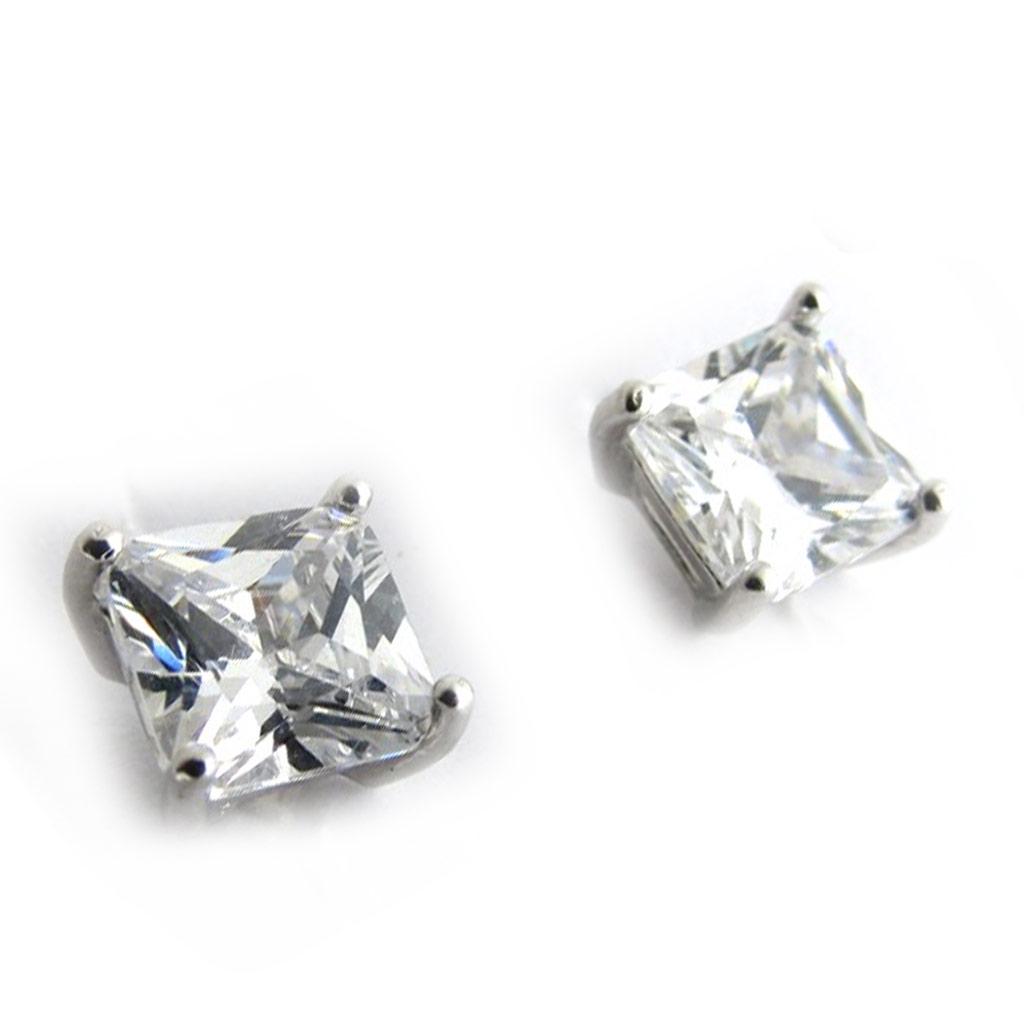 Les Trésors De Lily [N1339] - White 'Essentiel' Silver Earrings 6 Mm