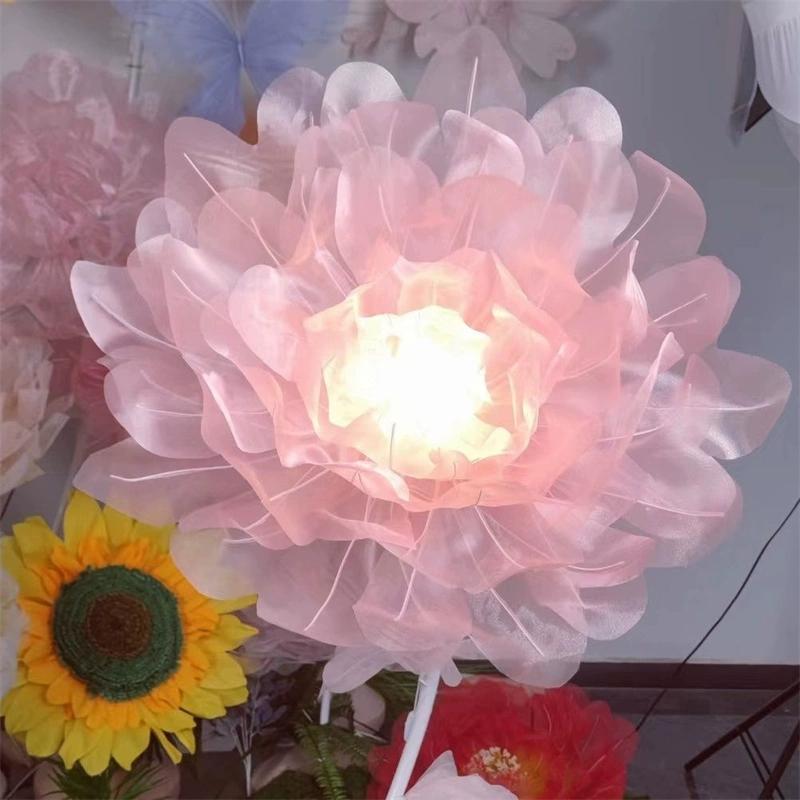 Пион Цветок Атмосфера Цветочная Лампа Декоративный Цветок Креативный Шелковый Напольный Светильник Eugen Гостиная Готовый Продукт Чистая Ручная Работа